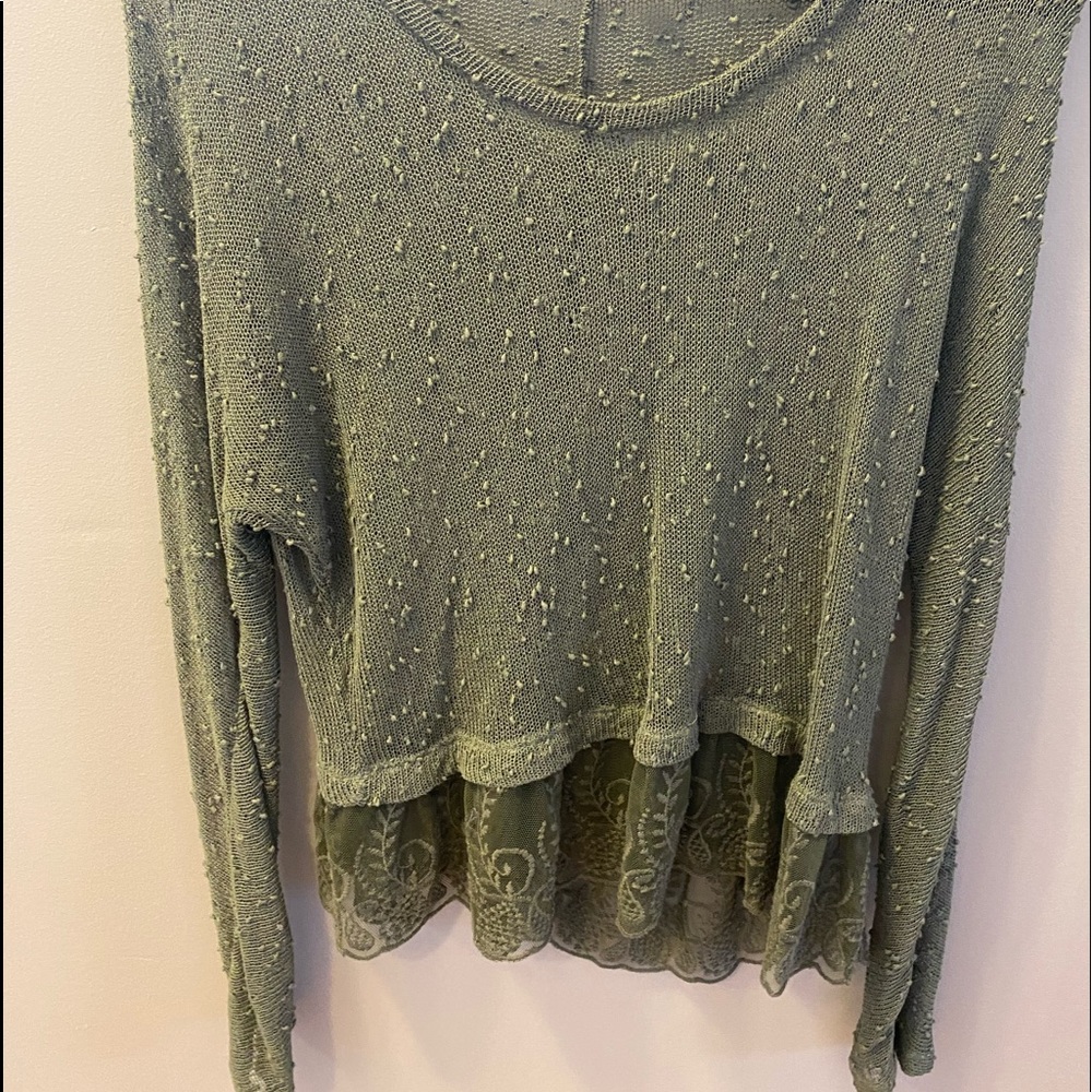 American Eagle Outfitters size S/P sheer top with lace bottom
